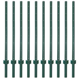 3-4-5-6-7 Feet Sturdy Duty Metal Fence Post  Garden U Post for Fencing - 10 Pack (5 Feet) (5 FEET - SET OF 10)