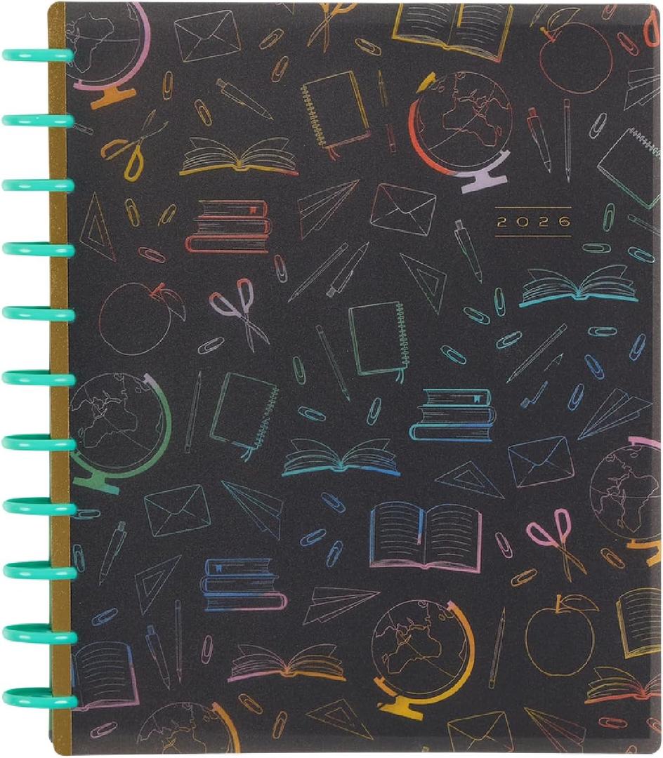 Happy Planner Disc-Bound 12-Month July 2025June 2026 Planner with 3 Extra Months, Big Size, Teacher Layout, Classroom Plans