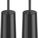 Toilet Brush and Holder, 2 Pack Toilet Brush Stainless Steel, Toilet Bowl Brush for Bathroom Toilet-Ergonomic, Elegant,Durable (Black)