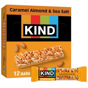 KIND Healthy Snacks Bars, Caramel Almond & Sea Salt, Gluten Free, Low Sugar, High Fiber Snacks, 6g Protein, 12 Count (EXP 06/26/27)