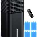 CENSTECH 4-IN-1 Portable Air Conditioners, Evaporative Air Cooler w/4 Modes & 3 Speeds, 15H Timer for Smart Auto-off, 2-Gal Tank for 20H Cooling,17FT Remote,No Hose Needed,120°Oscillating Swamp Cooler