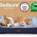 Bedsure SupportMax™ Orthopedic Dog Bed Medium Size Dog - Extra Thick Supportive Medium Dogs Beds with Waterproof Washable Cover, Comfort Pet Bed Sofa with Soft Sherpa and Nonskid Bottom, Blue, 35"