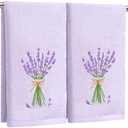 SmoothNovelty 2 Pcs Lavender Hand Towels Purple Bathroom Decor 14x29 Inch Embroidered 100% Cotton Soft Absorbent Spring Summer Decorative Hand Towels for Bathroom Kitchen