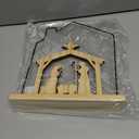 Nativity Scene Sets Indoor with LED Lights - Wooden Nativity Table Centerpiece Sign Holy Family Figure for Christ's Birth Religious Xmas Mantle Shelf Tabletop Home Christmas Decorations
