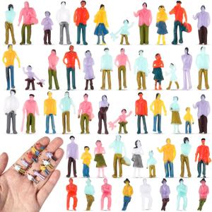 Namalu 200 Pcs Mini Figurines 1: 100 Scale 0.79 Inch Sitting and Standing Plastic Miniature Assorted Poses Architectural Painted Tiny People Model for Model Trains and Miniature Scenes
