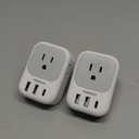 2 Pack European Plug Adapter USB C, TESSAN US to Europe Adapter 4 Outlets 3 USB Charger, Type C International Power Adaptor to Italy Spain France Portugal Iceland Germany, Europe Travel Essentials