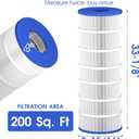 TidyMister Advanced Pool Filter Cartridge TM-8418 Compatible with Jandy CS200, R0462400, PJANCS200, C-8418, 11088503, 11088513, FC-0823,L x OD: 33-1/8" 8-15/16",200 Sq. Ft,1 Pack