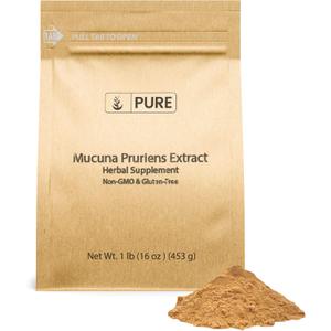 PURE ORIGINAL INGREDIENTS Mucuna Pruiens (1lb) Pure and Natural, Non-GMO, Gluten-Free (16 Ounce (Pack of 1))