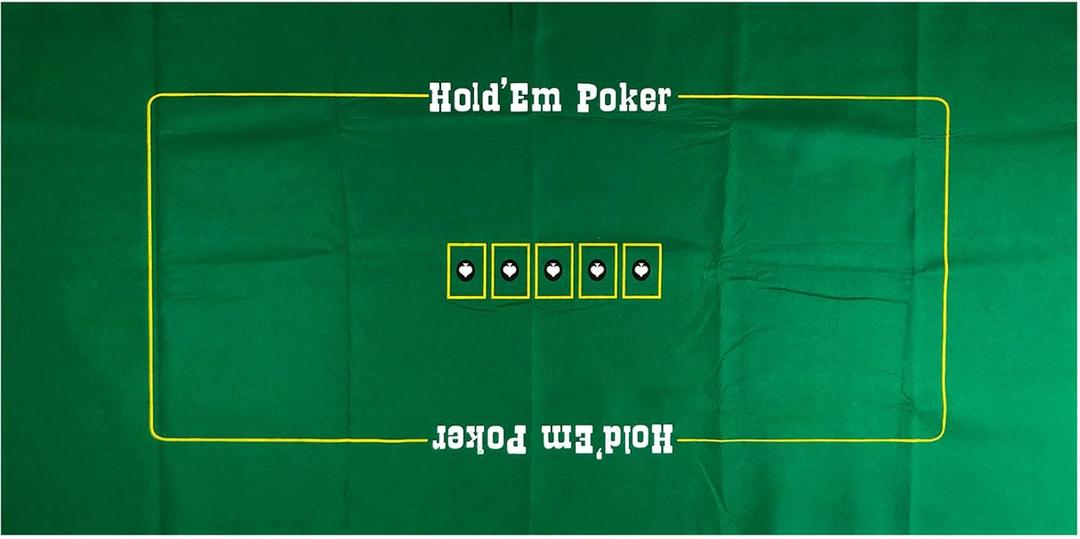 Poker Table Game Mat Layout - 36" x 72" Rectangle Las Vegas Style Green Casino Felts Table Top Cover, Great for Poker Game Night Events Theme Party Fundraisers & Gatherings