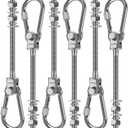 SELEWARE 6Pcs Heavy Duty Swing Hangers, 1500LB Capacity Stainless Steel Swing Set Hooks for Wood/Steel Beam, 7" x M2/5" Porch Swing Hardware for Playground Swing Hammock Chair Yoga Swing Punching Bag