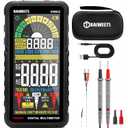 KAIWEETS Smart Multimeter Rechargeable Electrical Tester with Auto Ranging Digital Voltmeter Measures Voltage Current Resistance Continuity Capacitance Temperature Frequency NCV 6000 Counts TRMS (KM602 Full-screen smart multimeter, Black)
