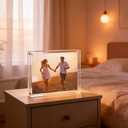 Acrylic Photo Frame 8.5 by 11 inch Double Sided Frameless Picture Frame Magnetic Acrylic Block Desktop Photo Display Holder Thickness 30mm (8.5"x11")