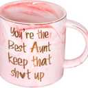 Aunt Gifts from Niece Nephew - BAE Cup You're the Best Aunt Keep That Up Mug - Funny Birthday Gifts for Auntie Her Sister - Mother's Day Christmas Gift Idea - Cute Pink Cup 11.5oz