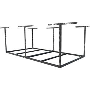 FLEXIMOUNTS 4x8 Overhead Garage Storage Rack without Decking, Storage Organization System, Heavy Duty Metal Garage Ceiling Racks, 600lbs Weight Capacity, Black, Lite Series