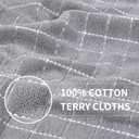 Homaxy 100% Cotton Terry Kitchen Towels(Light Grey, 13 x 28 Inches), Checkered Designed, Soft and Super Absorbent Dish Towels, 4 Pack