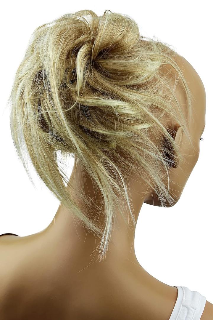 CAISHA XXL Hairpiece Scrunchie Updo Voluminous Slightly Wavy Messy Bun Blonde Mix G11F