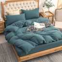 PURE ERA Jersey Knit Duvet Cover Set 100% T-Shirt Cotton Super Soft Comfy 2pc Bedding Set with Zipper Closure (Solid Cerulean Blue, Twin)