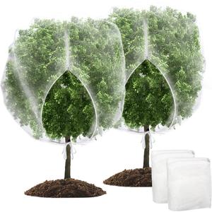 wohohoho 2pcs 10x10 ft Large Fruits Tree Netting, Insect Bird Barrier Netting with Drawstring and Zipper, Tree Plant Cover Tulle Netting to Prevent Tomato Blueberry Vegetables from Squirrel Bird (10 x 10 ft, 2 Packs)