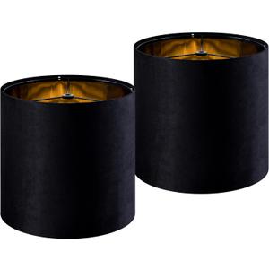 GOSO Tall Drum Velvet Black Lamp Shades Set of 2- Lampshades for Table Lamps-10 * 10 * 10 inch (Spider) Small Drum Shade-Modern Lampshade-DIY Shade-Replacement,Easy Assembly-Handcraft-Rustic