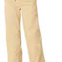 Womens Mid-Rise Baggy Loose-Fit Wide-Leg Parachute Pants (Small, Tan)
