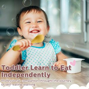 Baby Led Weaning Spoons and Forks Set Infant Silicone Spoon First Self Feed Baby training Utensils for Toddler First Stage Feeding Supplies for Kids Over 6 Months