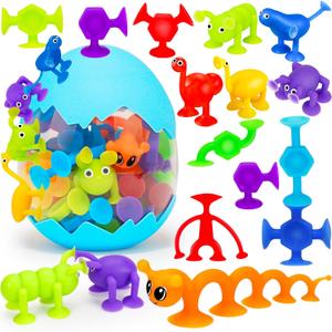 32 PCS Toddler Suction Cup Bath Toys Ages 1-3 3-5 4-8, Non Candy Easter Egg Fillers for Kids Birthday Party Favor Basket Stuffer Prize Mini Sensory Travel Shower Toy Gift 2 3 4 5 6 Year Old Boys Girls