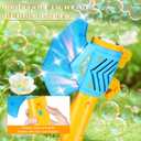 Bubble Machine Gun for Kids,Bubble Wands for Toddlers Toys 3+ Years Old,Summer Toys,Toy for Boys Girls Outdoor Indoor Birthday Wedding Party,Gifts (Blue&Brown)