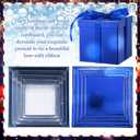 Cholemy 5 Pcs Square Nesting Boxes Decorative Gift Boxes with Lid and Ribbon Assorted Sizes Wrap for Wedding, Carnival, Anniversary, Birthday, Bridal Shower Party Gifts(Shiny Blue)