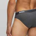 BOSS Mens 3-pack Classic Regular Fit Stretch Briefs (Black, M)