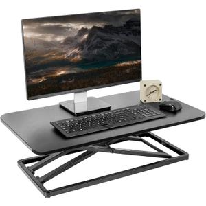 VIVO Economy Single Top Height Adjustable 29 inch Standing Desk Converter, Sit Stand Tabletop Monitor and Laptop Riser Platform Workstation, DESK-V000U (Black)