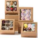 50 Pcs 6x6x2.5Inches Chocolate Strawberries Boxes Charcuterie Boxes Cake Boxes Bakery Boxes with Full Window Cookies Boxes Cakesickle Truffle Treat Box for Christmas Valentine's