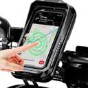 Kewig Bike Phone Mount Waterproof, Bicycle Phone Mount Holder Pouch with Sun Visor & Touch-Screen, Handlebar Phone Mount with 360 Rotation Bike Phone Holder Suitable for 4.0'' - 6.7'' Cellphones