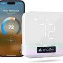 meross Smart Thermostat for Home, WiFi Thermostat Works with Matter, Alexa, Apple Home, Google Assistant, App & Voice Control, 7x24h Scheduling, Energy Saving, C-Wire Required (White)