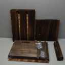 Edergoo Wooden Crates 2 Pack, Rustic Handmade Wood Crate with Handles, Durable Large Wooden Crates for Display & Decor, Brown (16"x11.9"x10.3")