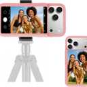 Yuanjing for iPhone 17 Pro Max Case with LCD Screen Back Camera Monitor Smart Phone Cover with Selfie Vlog MonitorNOT NFC Case for DIY Wallpapers Live Streaming (Pink, iPhone 17 Pro Max)