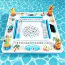 Leodun EVA Floating Mahjong Table for Pool, 32x32 Water Game Float for Adults, Poker Dominoes Card Tray for Beach Hot Tub Lake