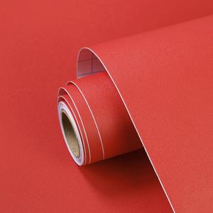 SOON AFTER Red Peel and Stick Wallpaper Solid Red Contact Paper Matte Self Adhesive Waterproof Vinyl Roll for Wall Coverings,Cabinets,Countertops,Bedroom,Kitchen 15.7"x118"