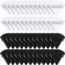 Suclain 48 Pcs Velour Triangle Powder Puff Soft Velour Makeup Puff for Face Powder Makeup Triangle Sponges for Wet and Dry Cosmetic Foundation Loose Mineral Body Makeup Tool(Black, White)