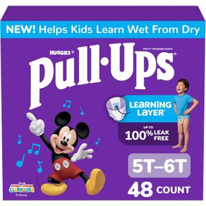 Pull-Ups Boys' Potty Training Pants, Size 5T-6T Training Underwear (46-60 lbs), 48 Count
