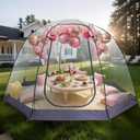 Screen Houses Pop-up Outdoor Camping Tent, 540 Degree Fully Transparent Non Dead Corner Gazebo