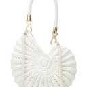 Handwoven Seashell Hobo Bags Women Crochet Summer Beach Bag Boho Knitted Evening Clutch Purses Hobo Crossbody Shoulder Bag