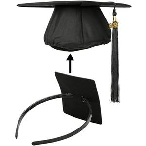 GIURKUU Graduation Cap Headband, Firm Anti-fall HairBand for Graduation Hat, Hat Accessories for Graduates, Students, Women (Grad Cap Not Included)