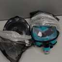 WSTOO Full Face Snorkel Mask, Dry Top Snorkeling Gear for Adults, 180 Panoramic Foldable Design with Camera Mount, Safe Mouth/Nose Breathing, Anti-Fog & Anti-Leak (Small-Medium, 1 Pack - Black/Blue)