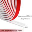 Moonoom 20 Ft x 0.9''Wall Decoration Molding Trim,Self-Adhesive 3D Chair Rail Panel Molding, Flexible DIY Wall Trim for Wall Mirror Window Frame and Home Decoration
