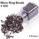 Duufin Hair Extensions Kit 500 Pcs Brown Micro Ring Beads 1 Micro Beads Plier 2 Hook Needle Pulling Loop 4 Plastic Alligator Hair Clips 1 Comb and 2 Bags Black Mini Rubber Hair Elastic