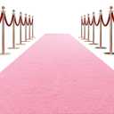HOMBYS 450 GSM Extra Thick Carpet Runner for Partys & Events 3x15 ft, Non-Slip Rubber Backed Aisle Runway Rug for Step, Proposal & Wedding Decorations, Hollywood Oscars Runway, (Pink,3x15 ft) (3x15 Feet)
