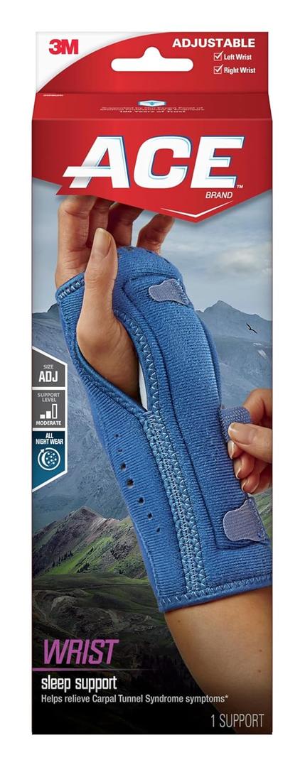 ACE Brand Night Wrist Sleep Support 209626, Adjustable, 12 Packs Per Case