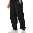 Ma Croix Mens Lightweight Sweapants with Pockets Elastic Waist Joggers (5X-Large, 1ih02_Black)