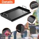 Updated 25" x 16" Cast Iron Griddle for Gas Grill, Nonstick Nanoceramic Stove Top Griddle for Gas Stove, Pre-Seasoned Flat Top Plate Insert for Outdoor Gas Grill, Camping, Tailgating, Parties