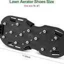 Lawn Aerator Shoes with Adjustable Strap and Heavy Duty Spikes for Grass Aerating Patio Garden One-Size-Fits-All Use for Yard Patio Lawn GardenBlack